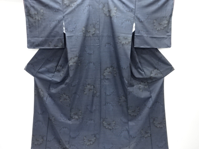 未使用品　花模様織り出し本場泥大島紬着物(7マルキ)